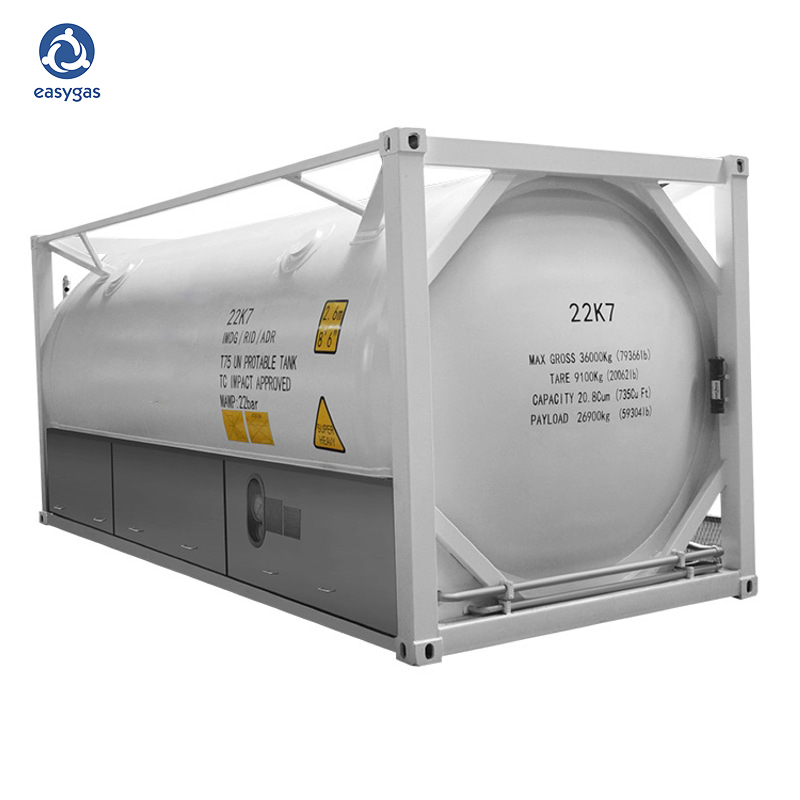 30FT 40FT ISO Standard Nitrogen/Ethylene/N2o/CO2/Ethane/Nitrous Oxides T75 ISO Tank Chemical Liquid Fuel Transportable Tank Container