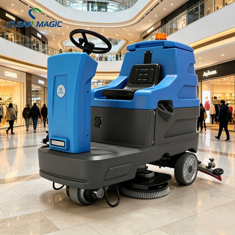 Driving-Type Double-Brush Floor Cleaning Machine Epoxy Floor Cleaning, Scrubbing and Suction Integrated Machine Cm85