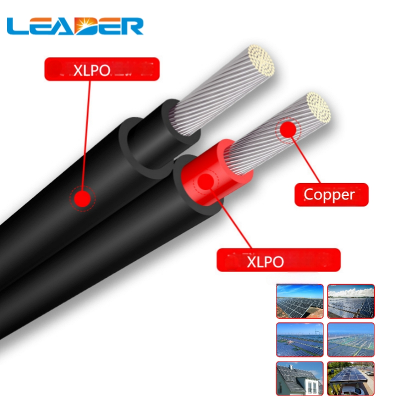 Leader H1Z2Z2-K 2x2.5mm2 Tinned Copper DC Solar Cable for PV Panel