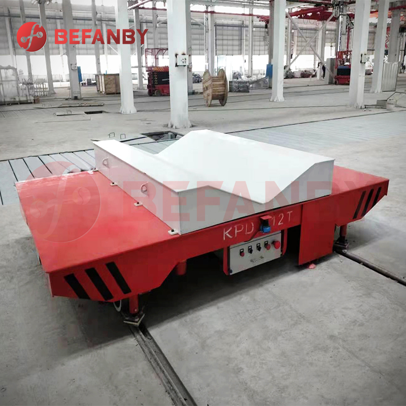 V-Deck Frame Q235 Steel Coil Handling Electrical Rail Transfer Cart