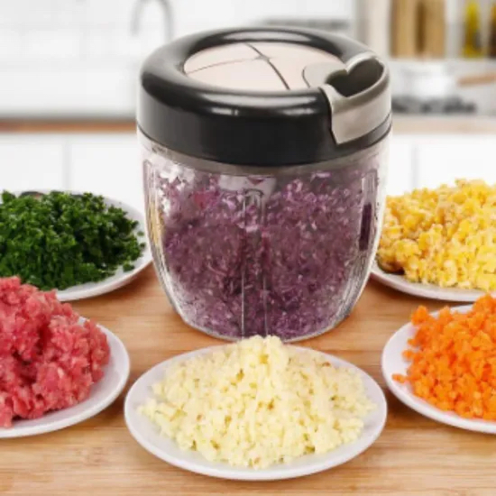 Mini Garlic Chopper Easy Pull String Manual Food Processor Kitchen Tool