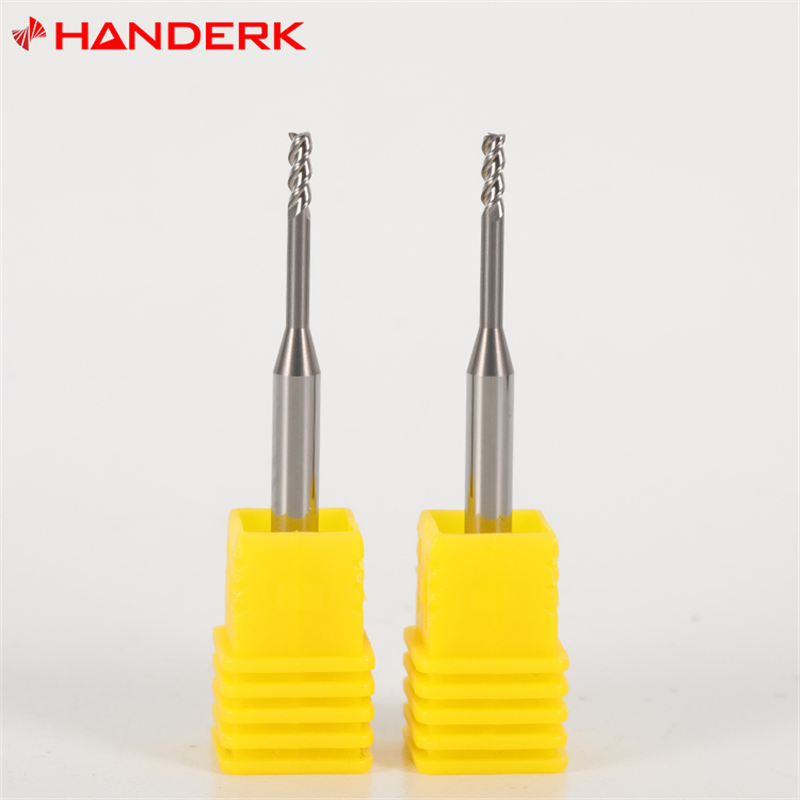 Handerk 2/3flute Solid Carbide Drill Square Milling Cutters HRC55 Micro Long Neck End Mill for Aluminum