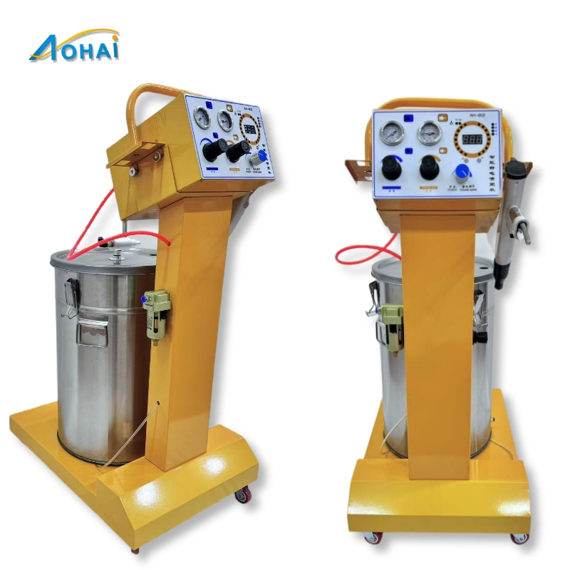Máquina portátil de recubrimiento electrostático en polvo de acero inoxidable con pistola rociadora