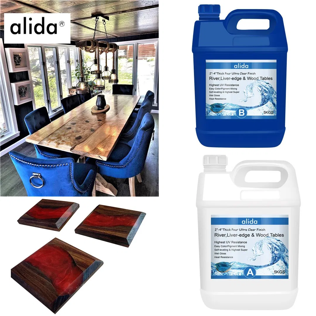 Crystal Glue Two Component Epoxy Resin for Coffee Table Tree Wood Quick Drying