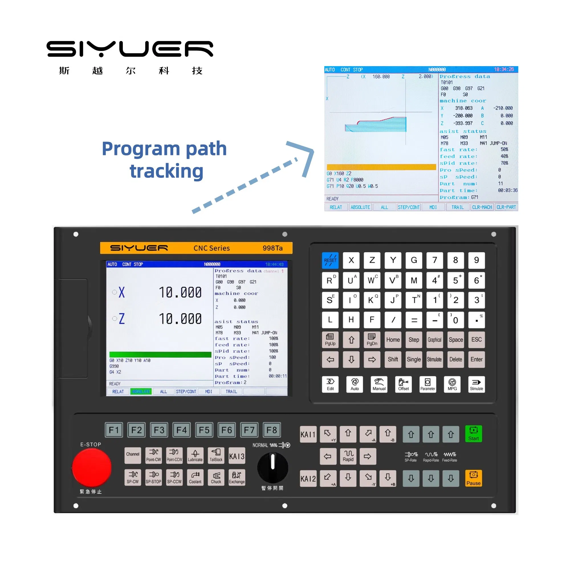 998ta CNC-Controller 4-Achsen-USB-CNC-Drehmaschinen-Bedienfeld