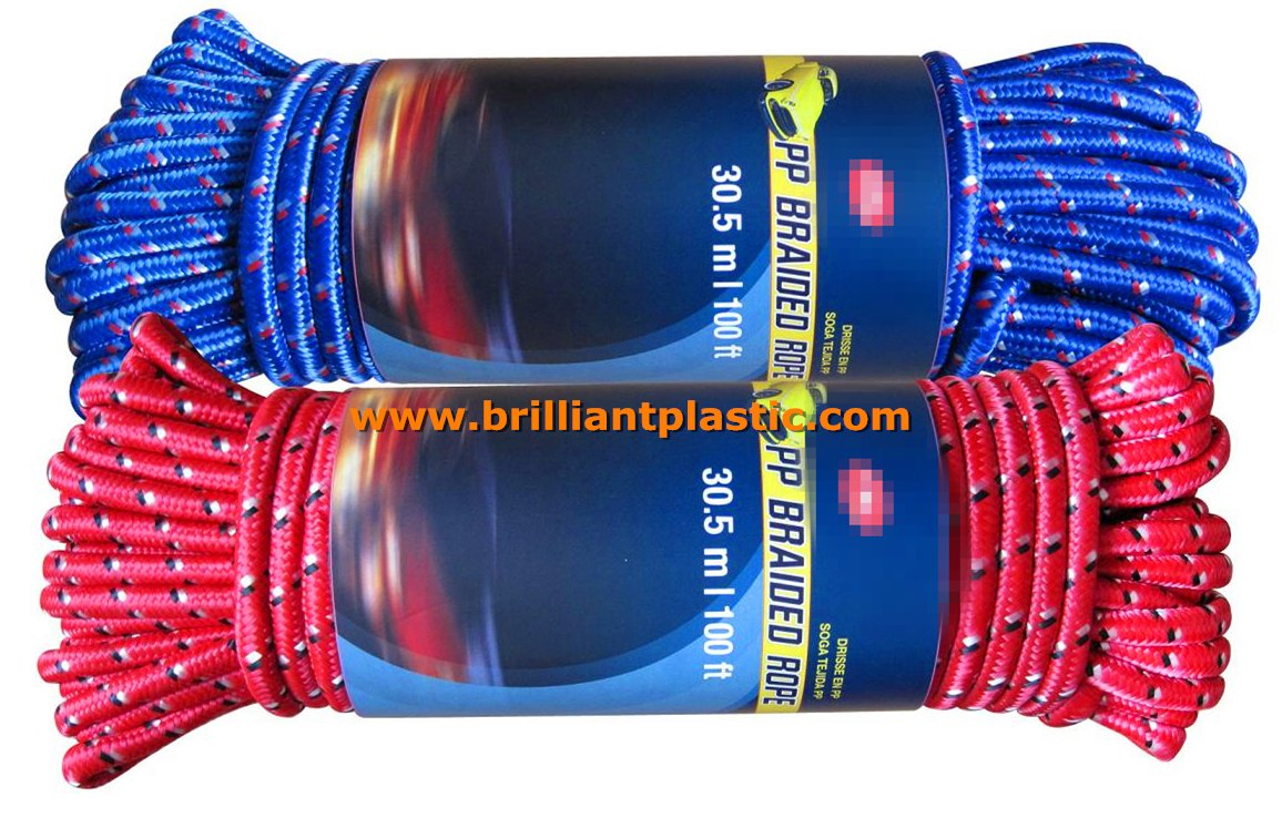 PP Diamond Braided Rope, PP Solid Braided Plastics Reel Packing Plastics Rope Nylon Rope