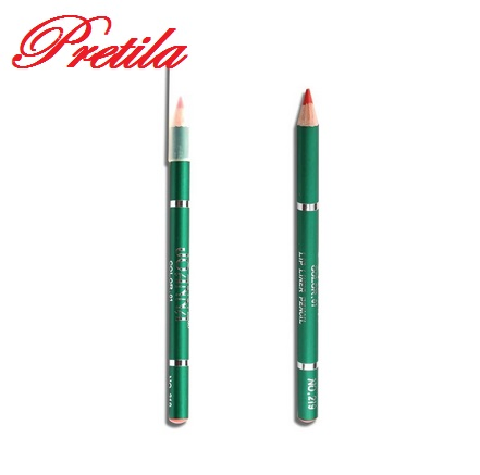 Wooden Lipliner for Makeup with Transparent Plastic Cap