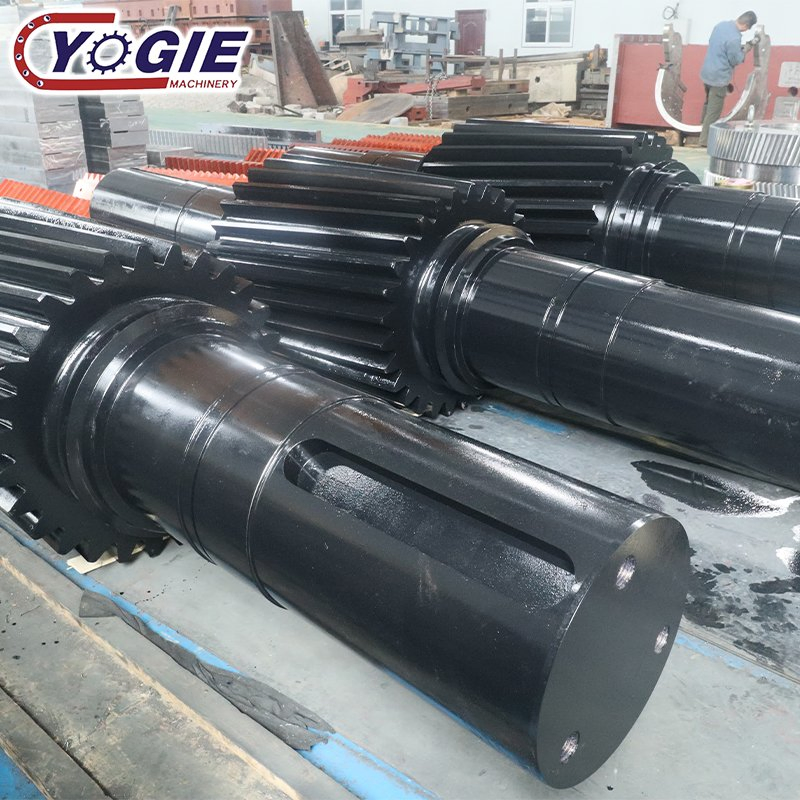 Customized CNC Machining Large Module Gear Shaft for Ball Mill, Forged 4140 Alloy Steel Main Pinion Shaft