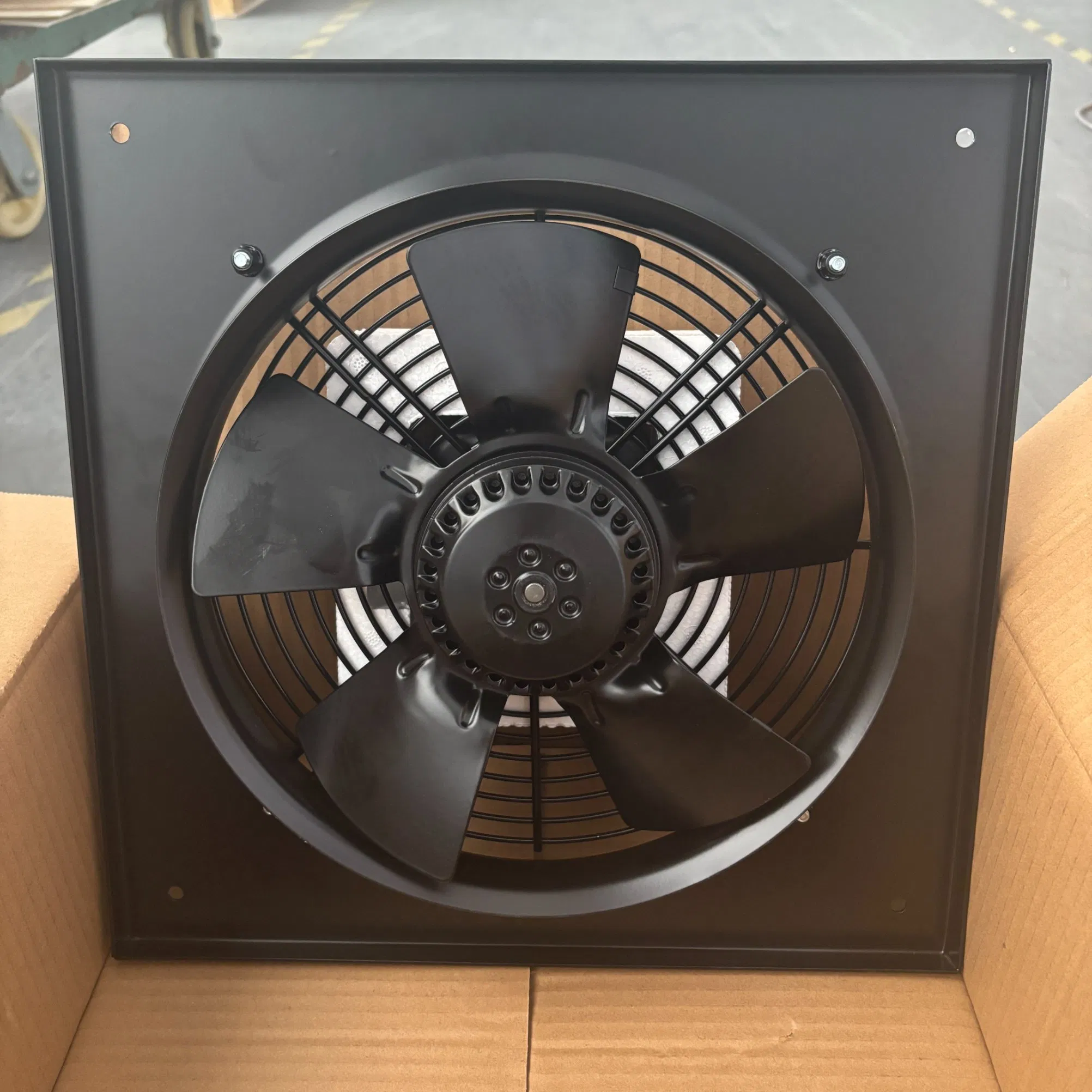 Plate Mounted 37*37cm 220V 50Hz Single Phase 1400rpm 50W Ventilation Exhaust Axial Fan External Rotor Axial Fan for Home and Office Use