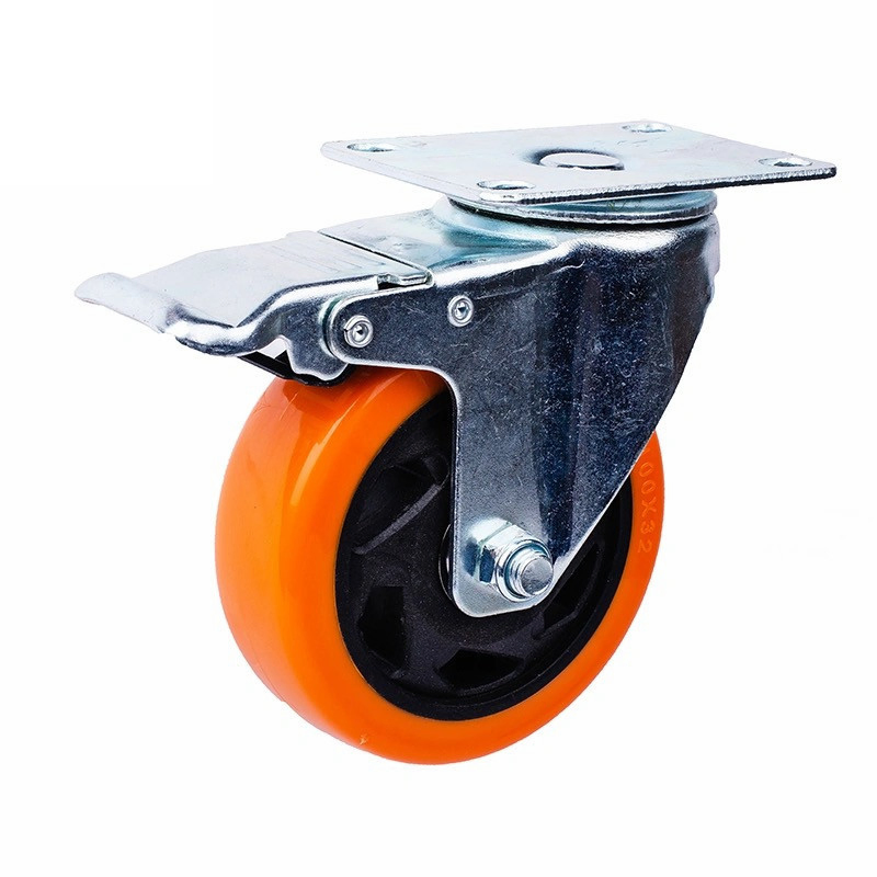Industrial Rotary Trolley Caster Wheel PVC/PU Swivel with Brake