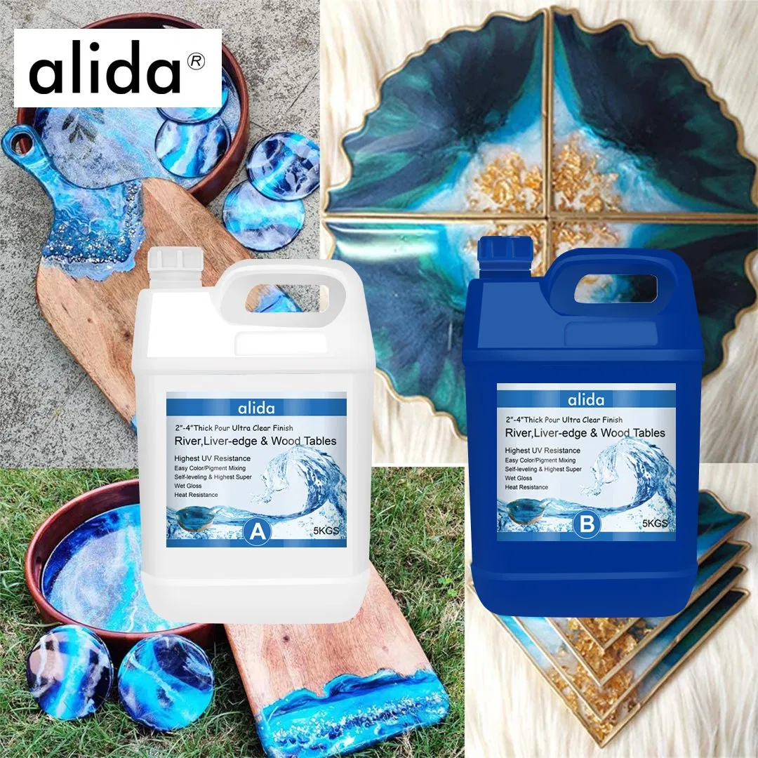 2PC Liquid Epoxy Resin and Hardener Super Transparent for Wood Table