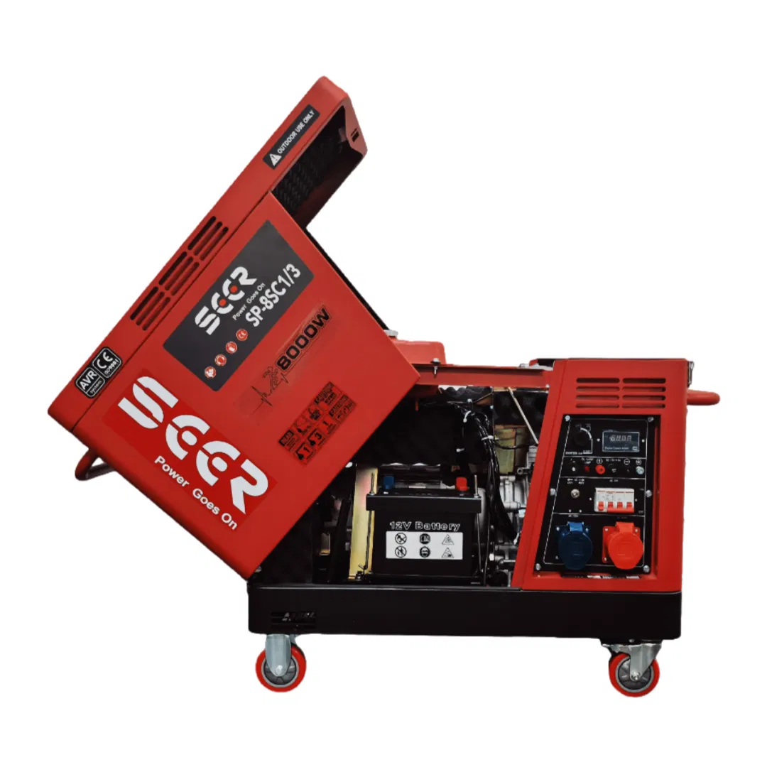 Portable Soundproof Diesel Generator 10kw with Wheels for Residential Use