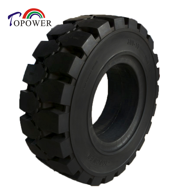 Topower TP301 Pneumatico Pieno in Gomma per Carrello Elevatore Heavy Duty 300-15/8.00 per Carrello Elevatore Toyota da 5 Tonnellate