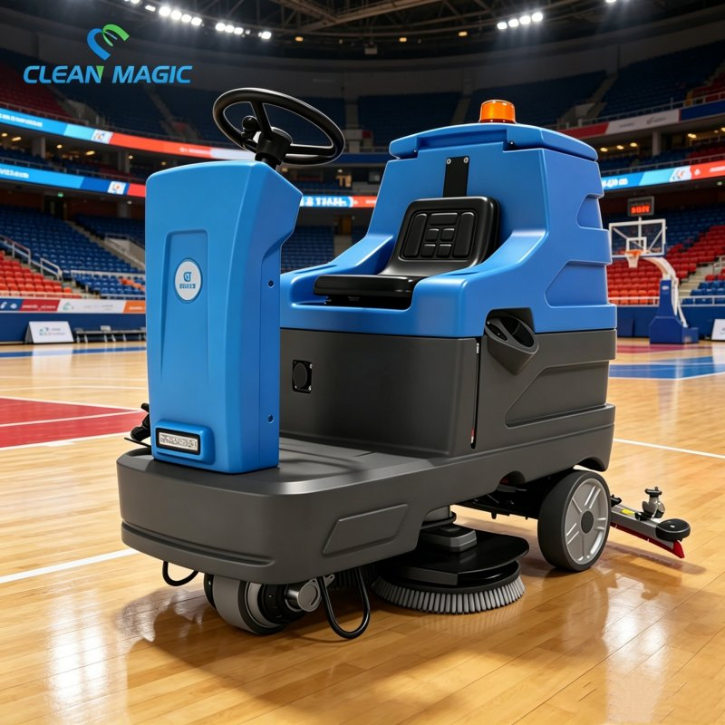 Driving Floor Scrubber, Industrial Workshop Dual-Brush Floor Cleaning Vehicle, Property and Shopping Mall Electric Floor Scrubber Cm85