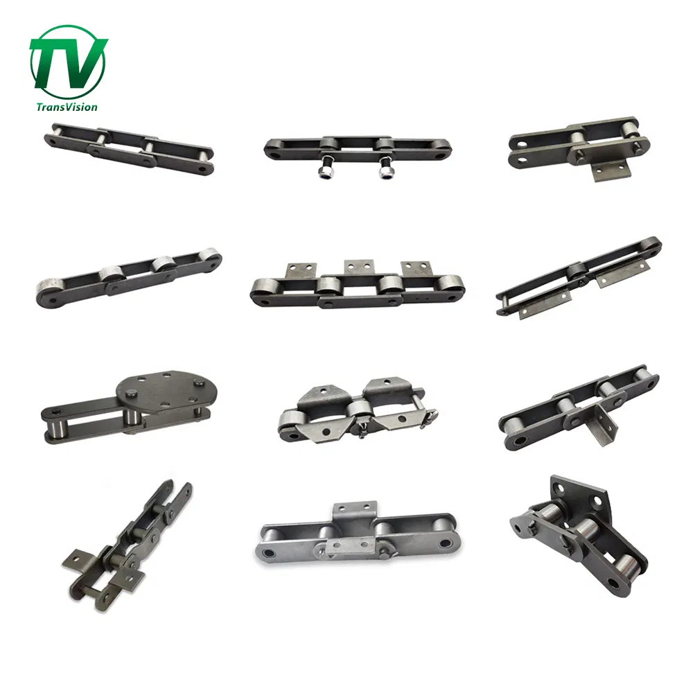Cadena transportadora de acero de ingeniería resistente al desgaste de gran tamaño industrial para almacén logístico con accesorios estándar de funcionamiento estable