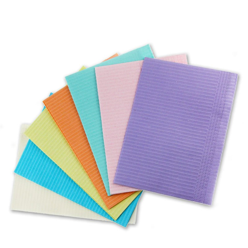 Baberos dentales coloridos, amigables, impermeables, absorbentes, de 3 capas, quirúrgicos, desechables, de grado médico CE (YQD1-6)