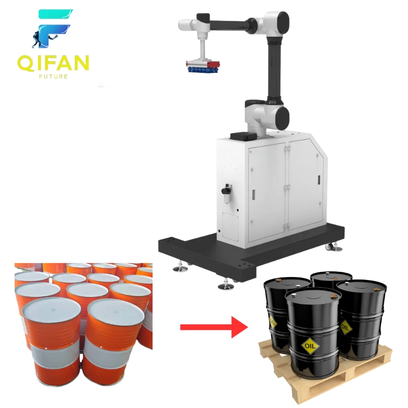 Paletizador cobot fácil de usar para producción láctea con diseño higiénico
