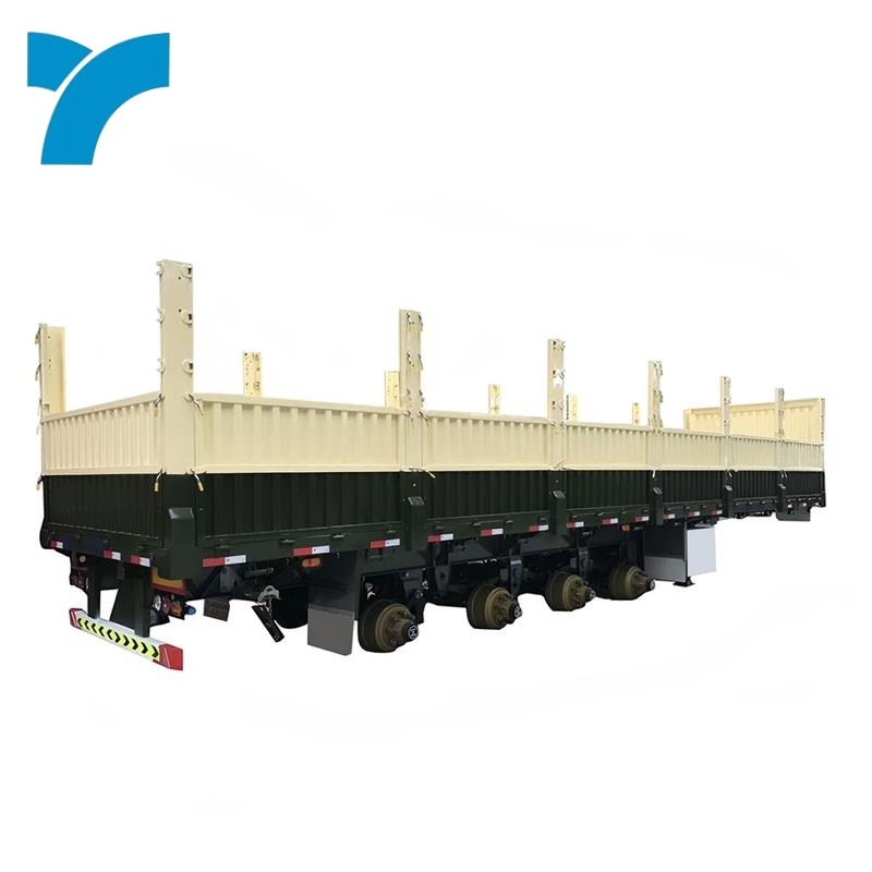 Remolque de plataforma baja de 70 toneladas Remolque de carga con pared lateral de 40 pies