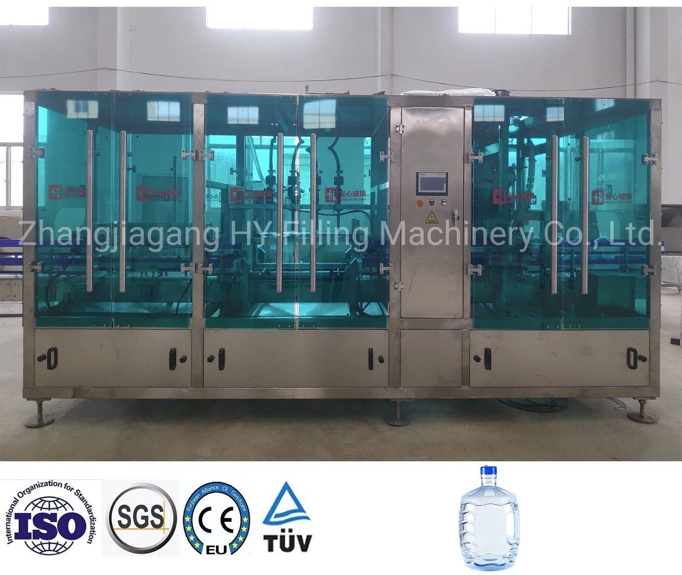 Linea di riempimento automatica per bottiglie d'acqua minerale pura in PET da 3L, 5L e 10L ad alto volume