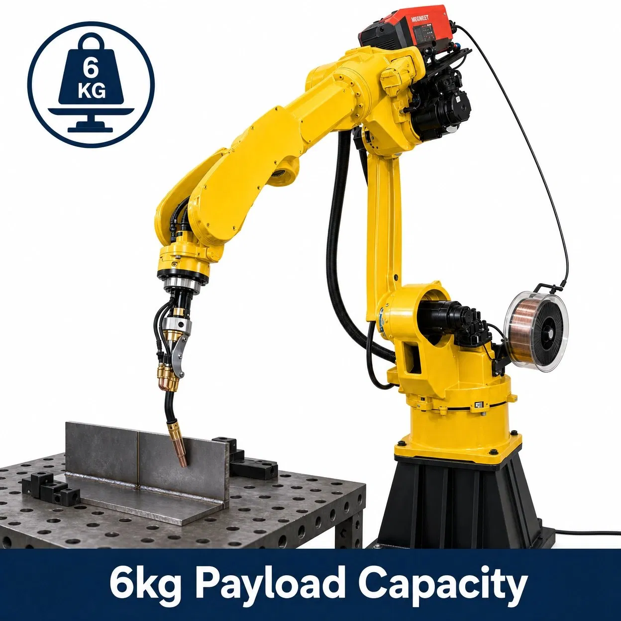 Automatic 6 Axis Robotic Welding Arm 6kg Payload Industrial Robot
