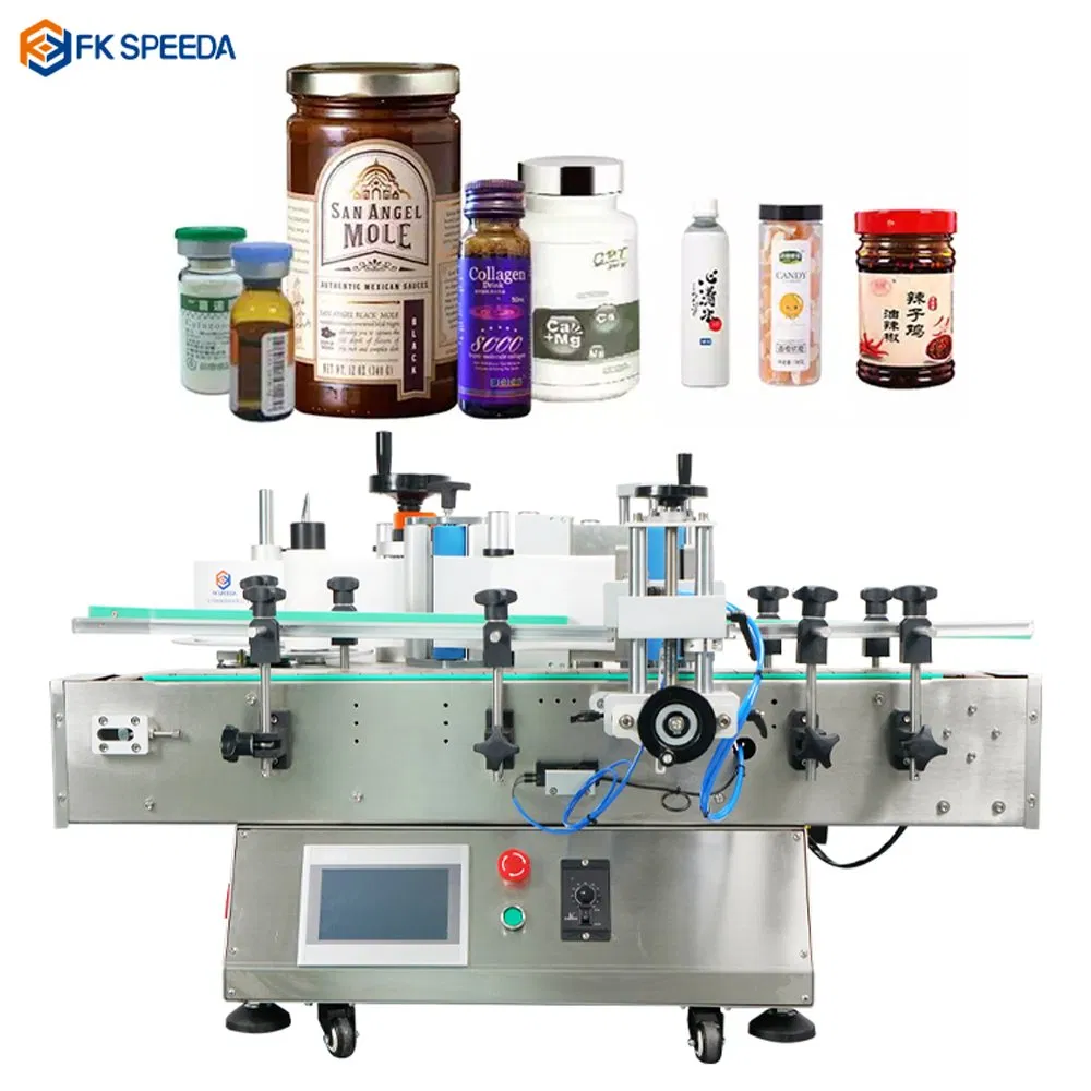Automatische Etikettiermaschine für Etiketten und Verpackungsetiketten für runde Flaschen/Gläser/Tuben/Dosen