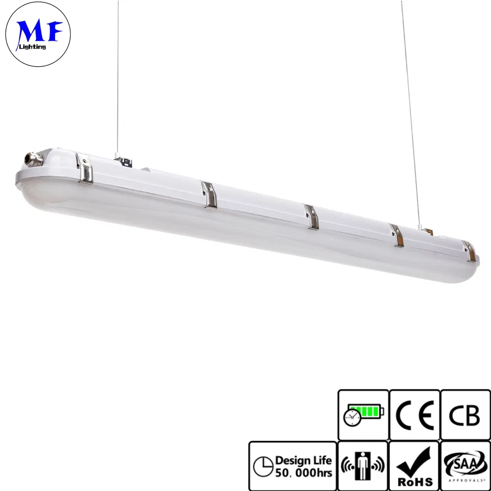2FT 4FT 5FT IP66 Waterproof 20-60W Linkable Motion Sensor LED Tri-Proof Tube Light Tunnel Light Vapor Tight Light for Tunnel Railway Train