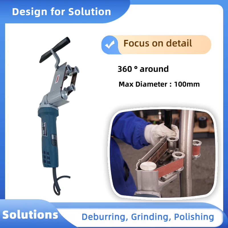 Electric Tube Grinding Belt Sander Pipe Surface Sanding Grinder Steel Polishing Machine Abrasive Tool Professional Power Tools