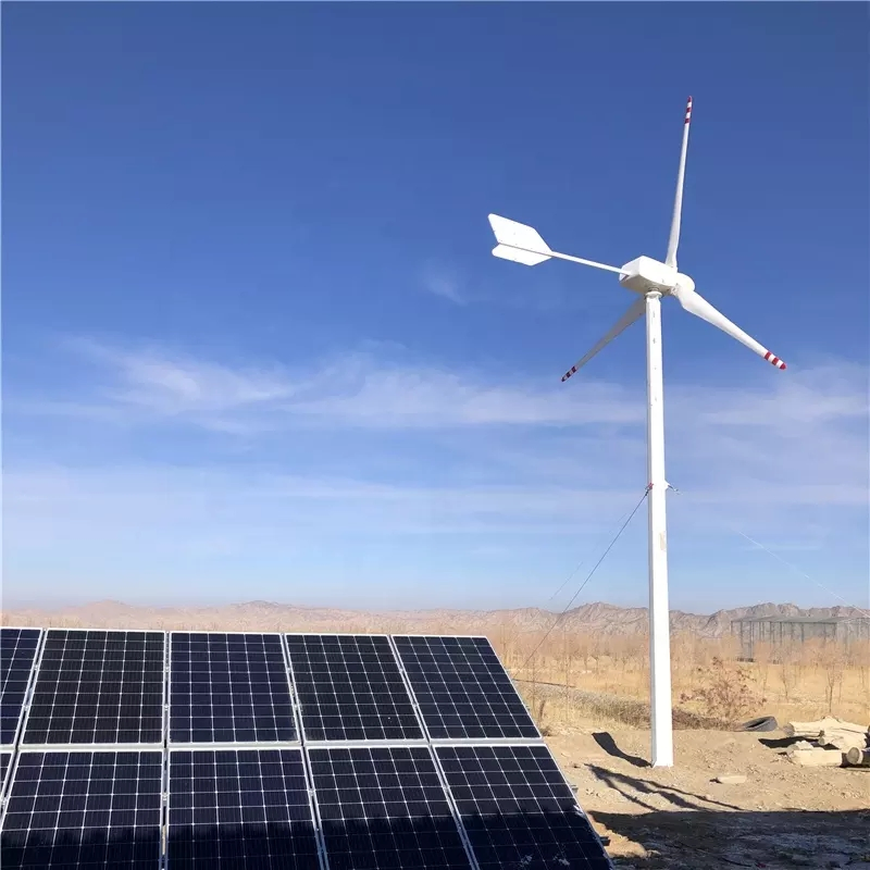 3kw 5kw 10kw Wind Turbine Power Generator and 5kw Solar Panels Hybrid Wind Solar System for Home Farm Use