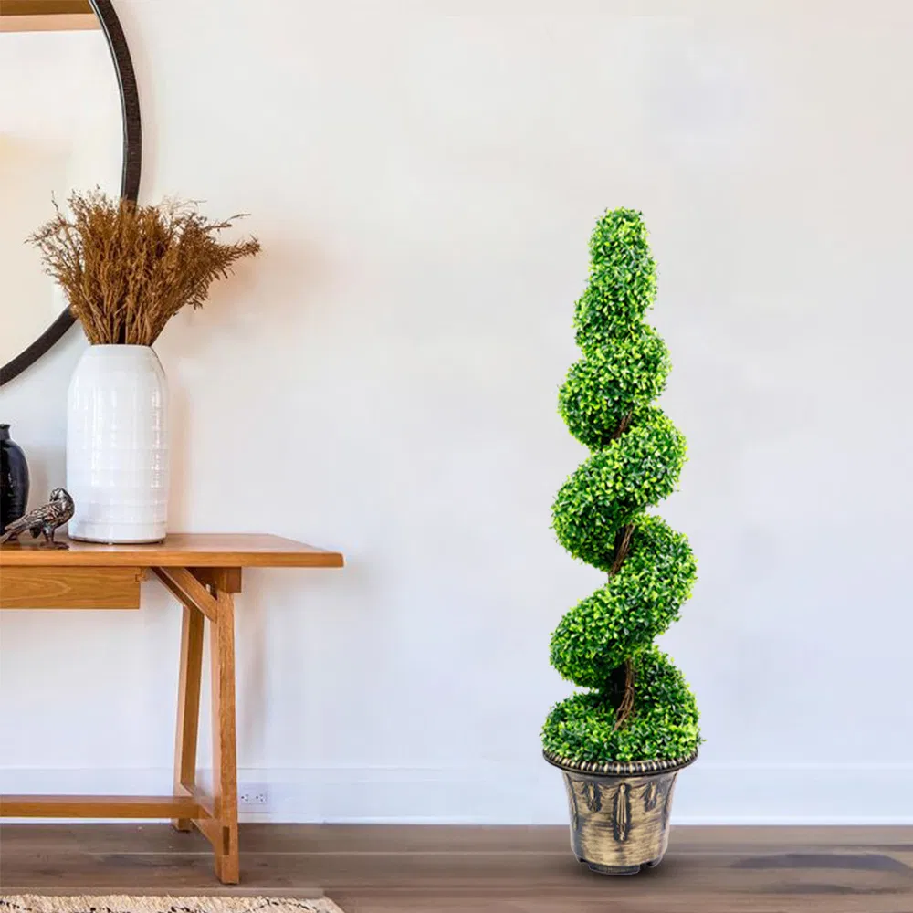 Arbre topiaire en buis artificiel en spirale pour intérieur et extérieur