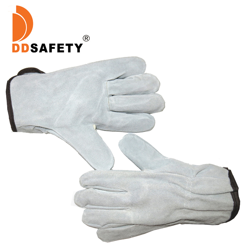 Heavy Duty Cowhide Leather Work Gloves for Construction and Industrial Use
