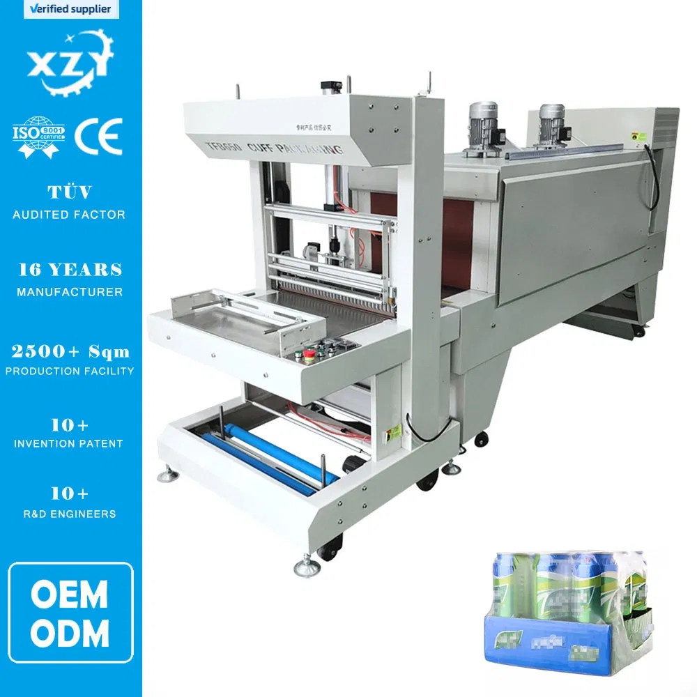 Automatic Bottle Wrapping Sleeve Machine with Heat Shrink Tunnel for Beverage Packaging (TFB650)