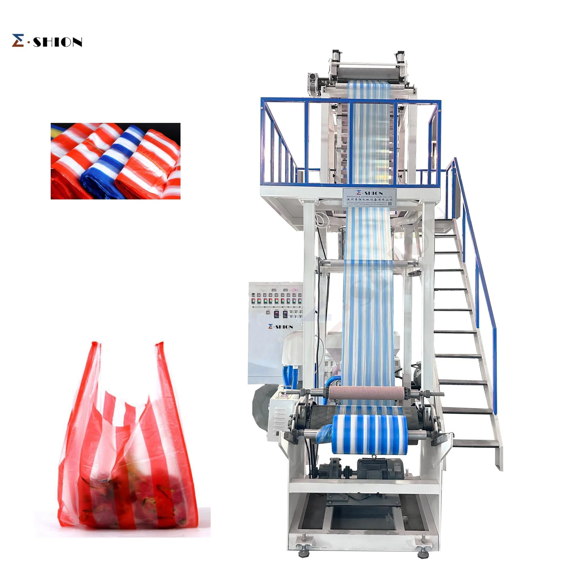 CE Certified SJ Series Double-Color Film Blowing Machine for Plastic Bag Production