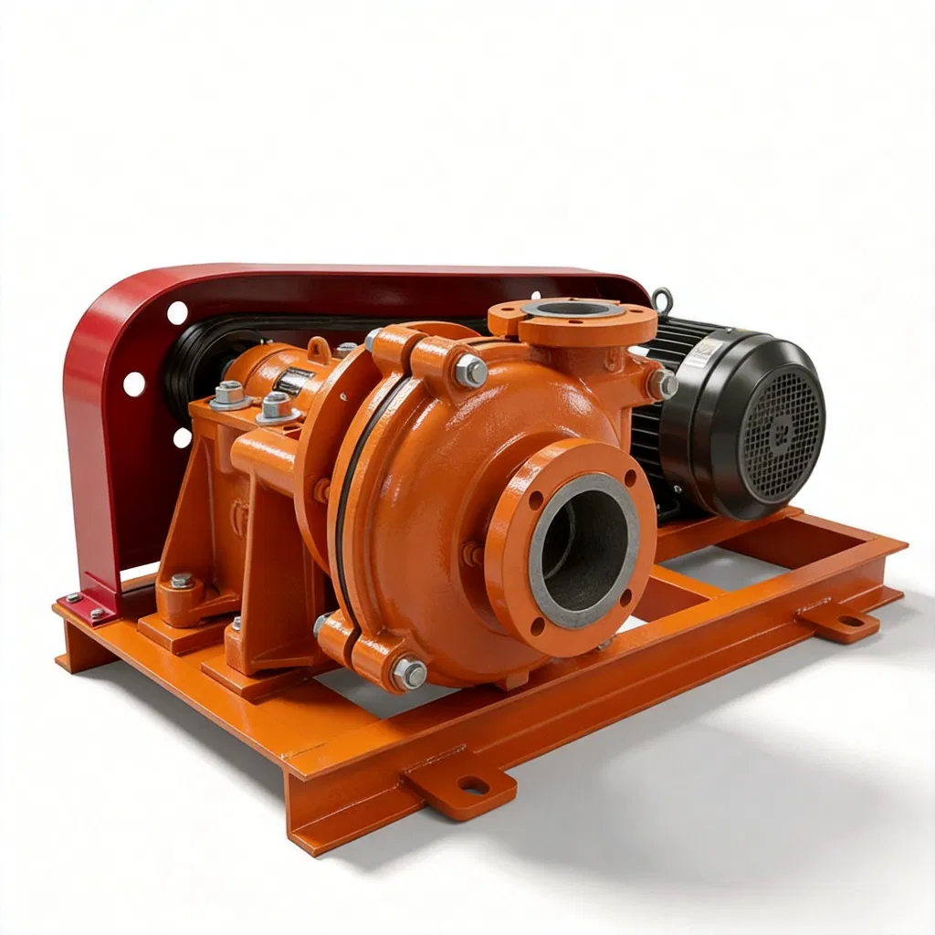 Rubber Lined Heavy Duty Slurry Pump Abrasion Resistant Design