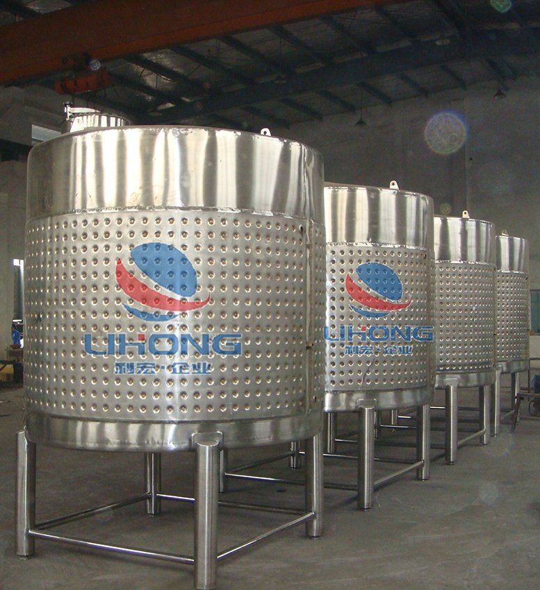 Tanque de fermentación de acero inoxidable sin aislamiento térmico
