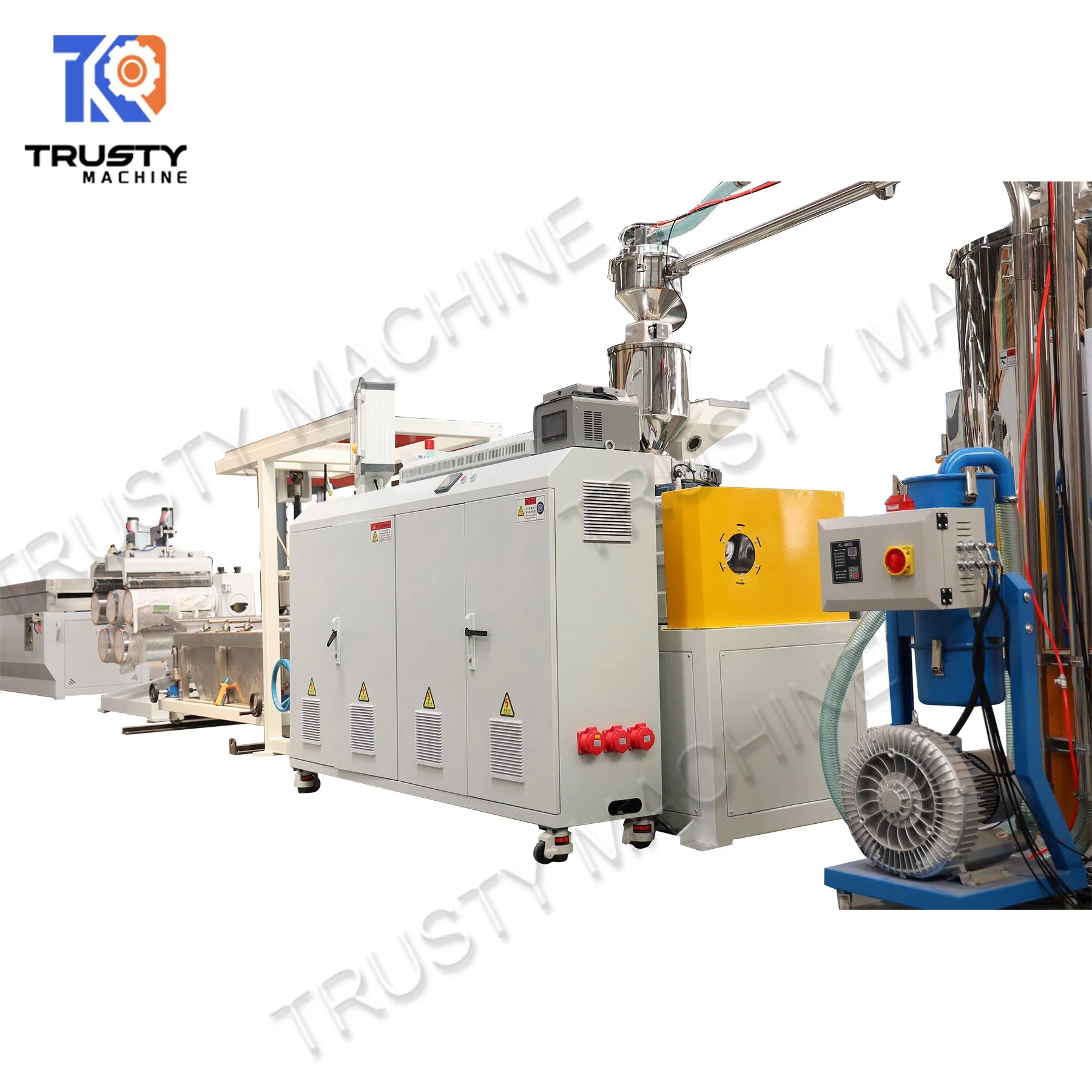 Pet Plastic Steel Wire Extruder Machine / Wall Threading Wire Production Line