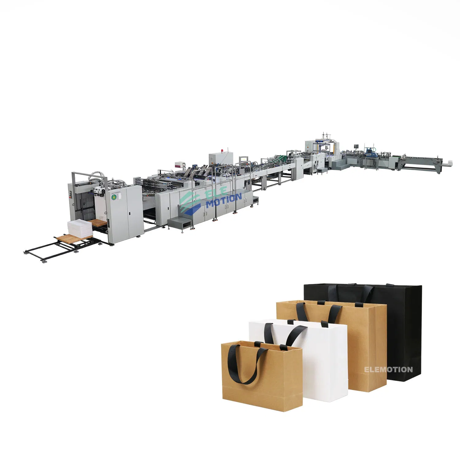 Sheet-Fed Handbag Paper Kraft Bag Maker with Top Card Inserting Gluing Machine