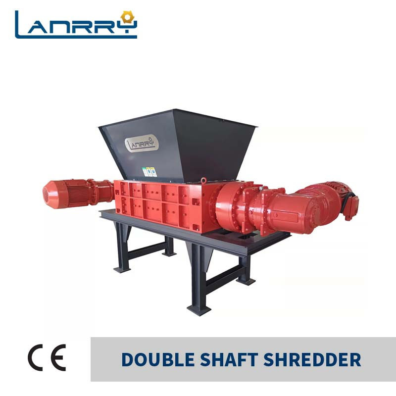 Double Shaft Shredder for Shredding Plastic PE Film PP Raffia Woven Bag Rigid Material Fiber Rope ABS Block Crushing Recycling Machine