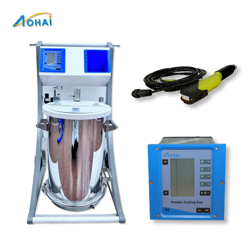 Machine intelligente de revêtement en poudre électrostatique avec pistolet double pour la peinture au métal
