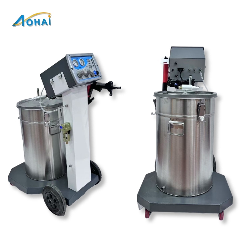 Máquina industrial de recubrimiento electrostático en polvo para superficies metálicas