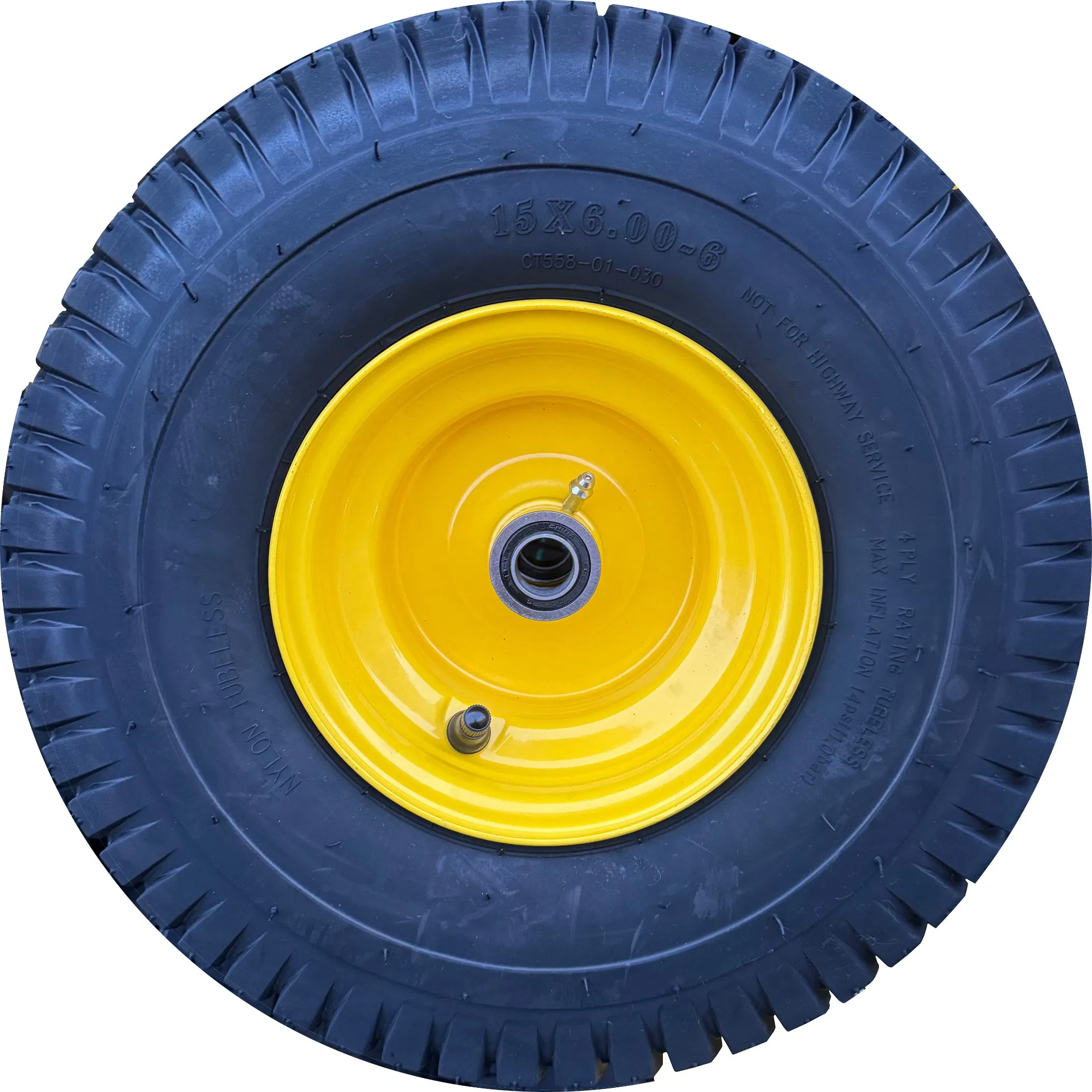Heavy-Duty Tubeless Tire 15X6.00-6 Lawn Pattern Tubeless Pneumatic Rubber Wheel, Anti-Slip &amp; Wear-Resistant for Residential Yard Maintenance