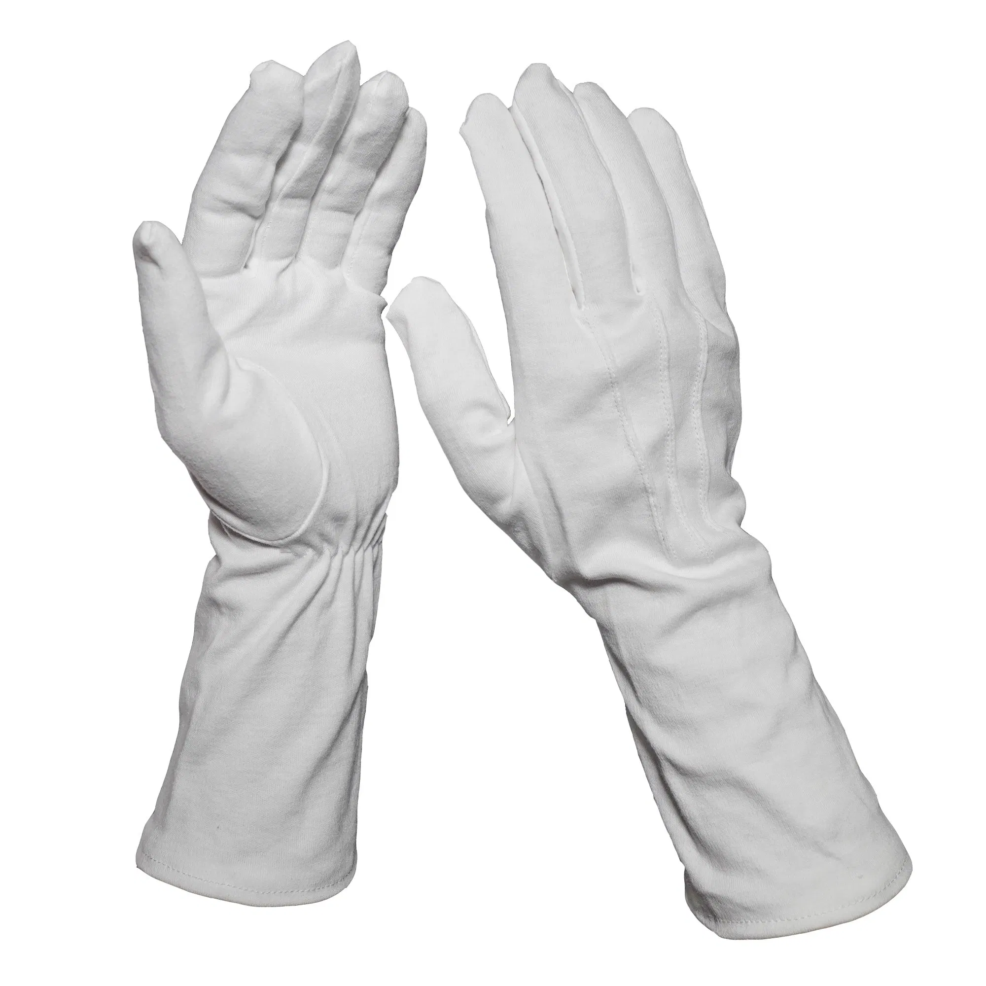 Long Cuff Custom Size White Cotton Ceremony Etiquette Gloves Parade