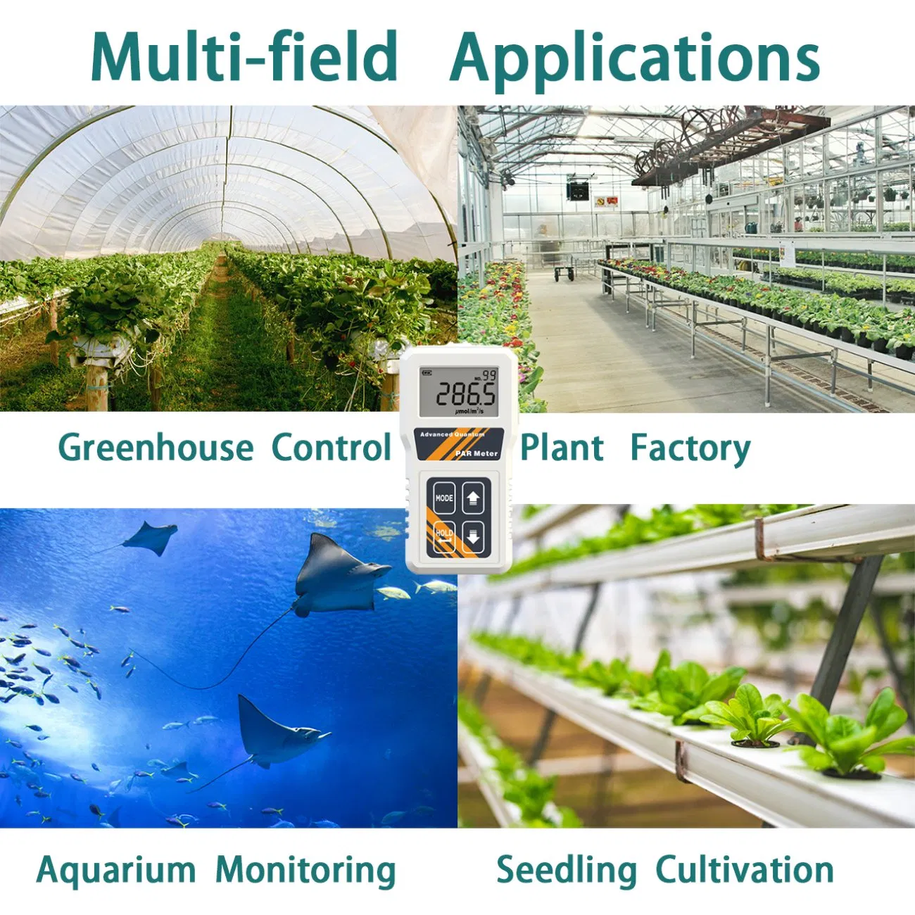 Waterproof PAR Meter for Plant Photosynthetic Monitoring in Hydroponic, Greenhouse and Aquarium
