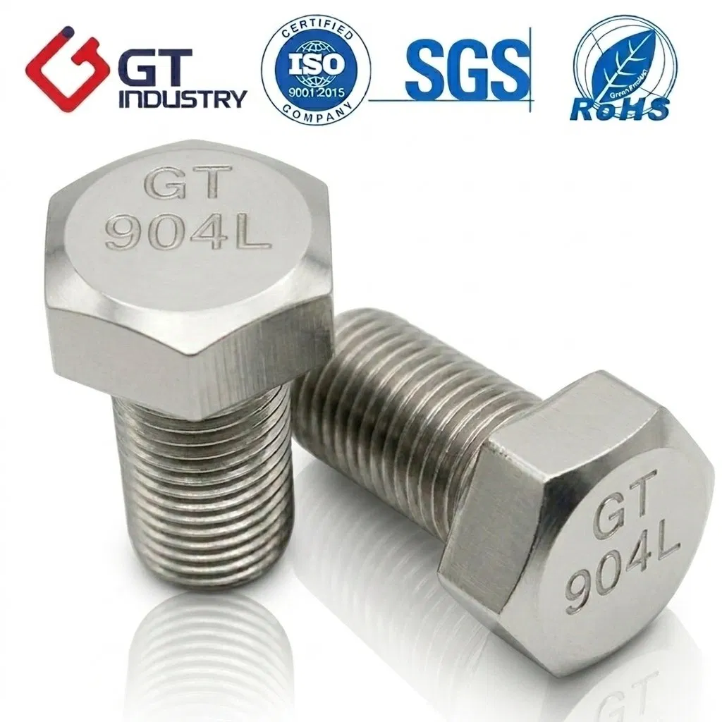 Stainless Steel 310S Hex Bolt S31000 Monel NACE MR0175 B8 A453 660 Duplex 2205 32750 Full Thread DIN933 ASME B18.2.1 M6 Strain Hardened 904L Hex Bolt