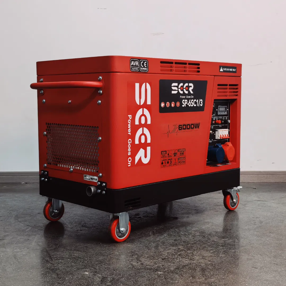 Portable 5kw 6kw 8kw 10kw 50Hz Silent Diesel Generator with Wheels