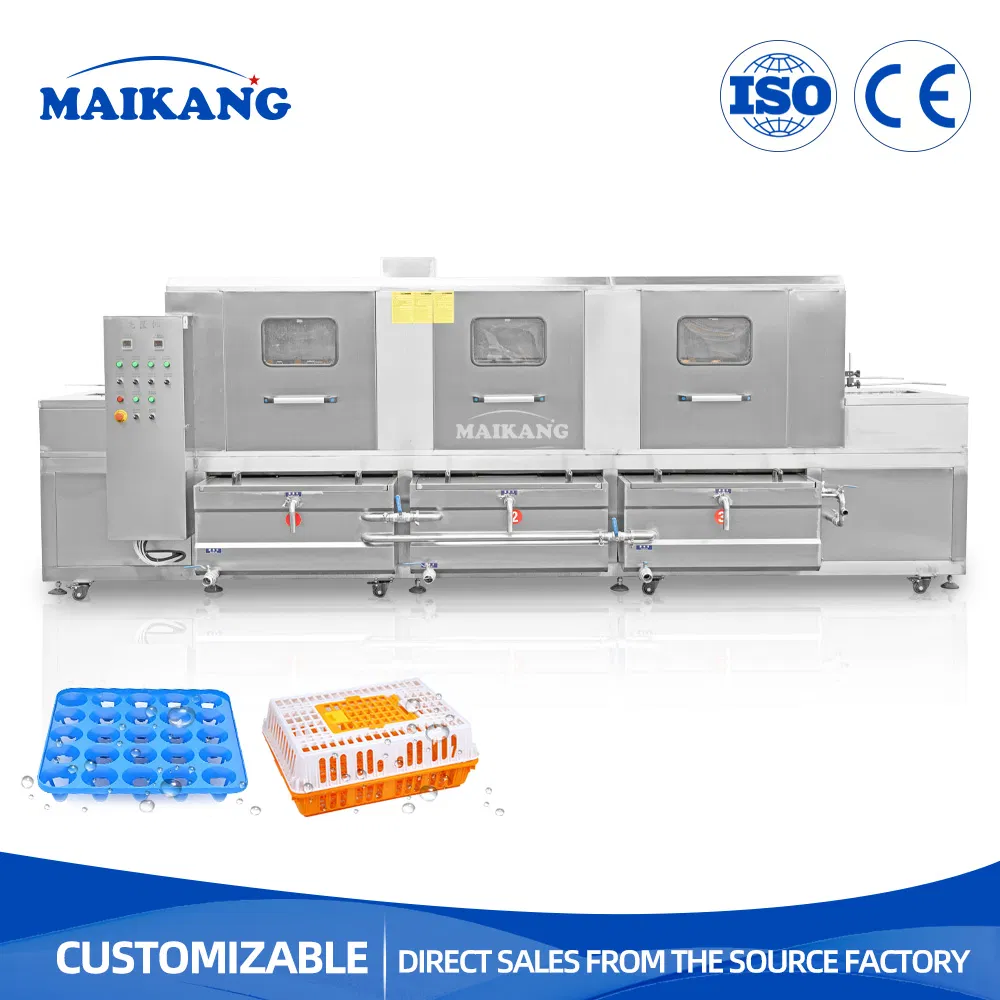 Automatic Industrial Gas Tank Crate Washing Machine Plastic Basket Egg Tray Pallet Washer