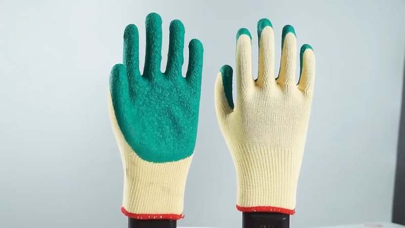 Latex Wrinkled Coated Work Gloves Crinkle Latex Gloves High Quality