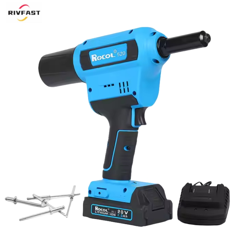 RL-520 Rivettatrice a batteria agli ioni di litio Utensile elettrico per rivettatura Batteria agli ioni di litio ad alta capacità da 2,0 Ah e 4,0 Ah