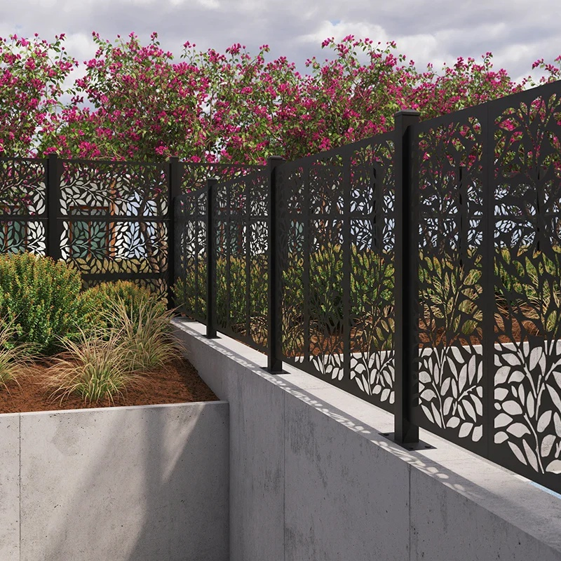 Wrought Iron Garden Fence Panels Decorative Metal Fence for Long Term Commercial Security Applications