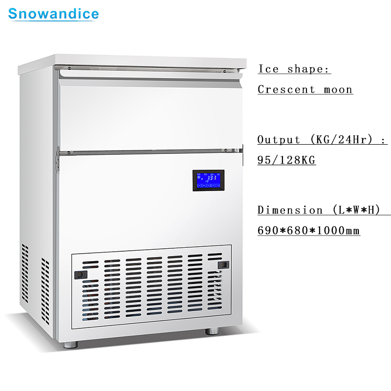 Commercial Ice Cube Machines Bar 128kg Crescent Ice Maker