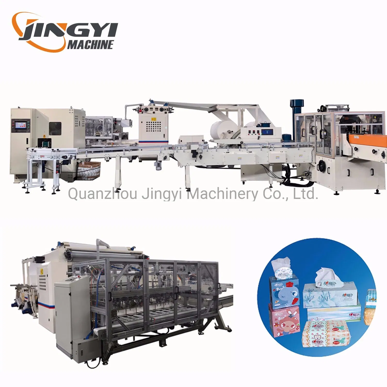 Linea di produzione completamente automatica per fazzoletti di carta con separatore automatico